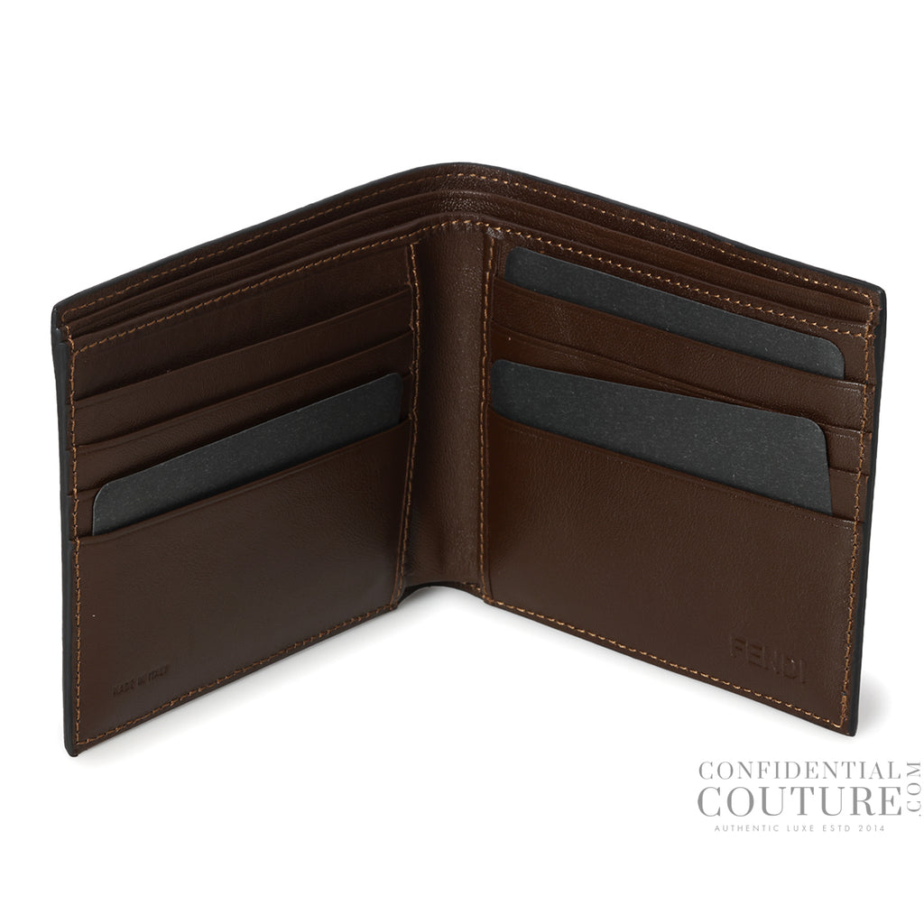 Shop Pre-Loved Fendi P.Foglio Uomo Zucca Monogram Canvas Bi-Fold
