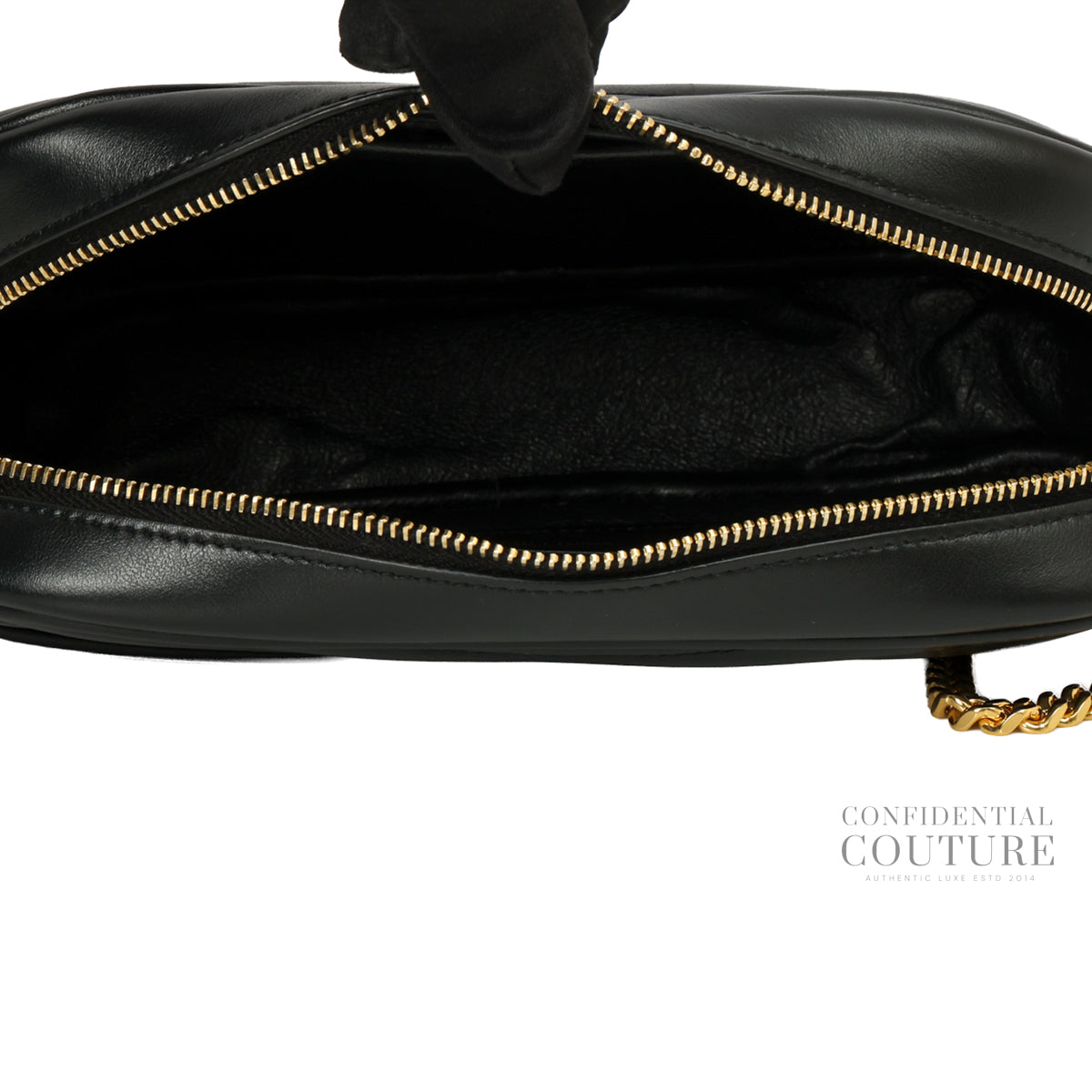 Authentic Pre-Loved — YSL Saint Laurent Lou Mini Matelassé Black Leather Camera bag — Hardware Detail