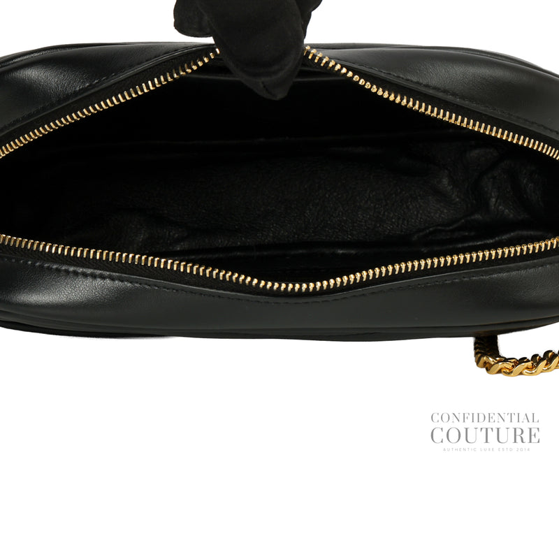 YSL Saint Laurent Lou Mini Matelassé Black Leather Camera bag