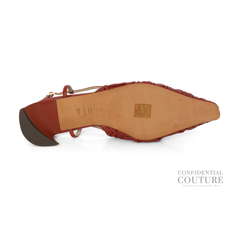 Maroon Textured Victor Slingback Sandals EU 38.5 | UK 6 | US 8.5