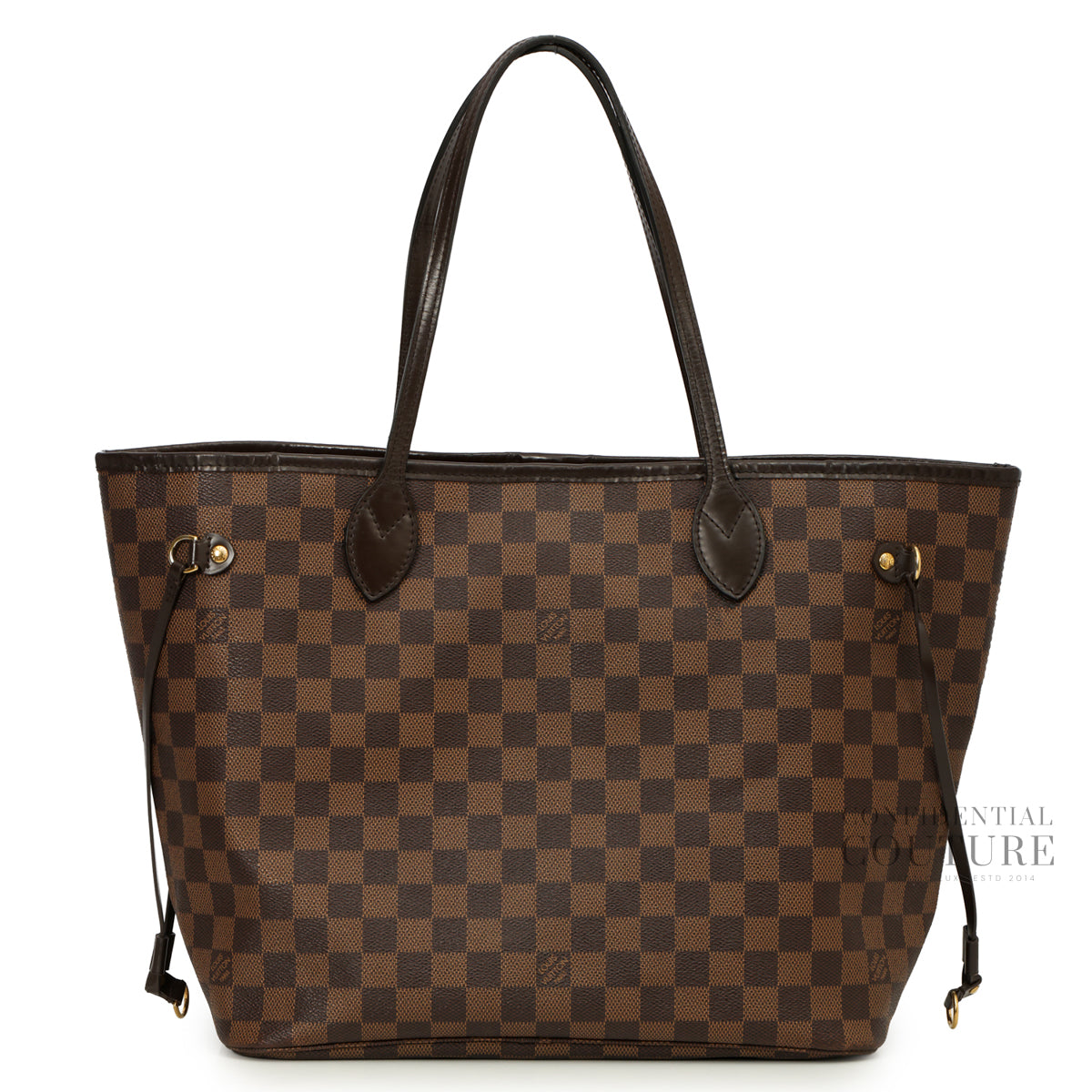 Authentic Pre-Loved — Neverfull MM Damiere Ebene Tote Bag — Back View