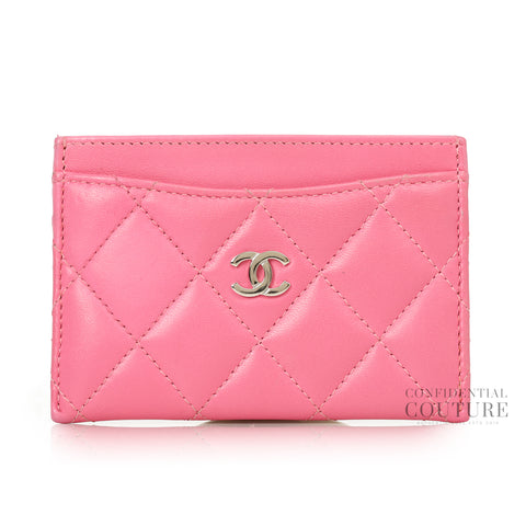Classic Pink Lambskin Card Holder