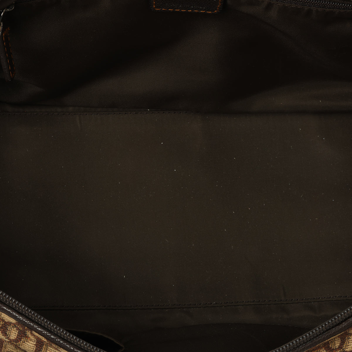 Brown Dior Logo Canvas East/West Boston Bag