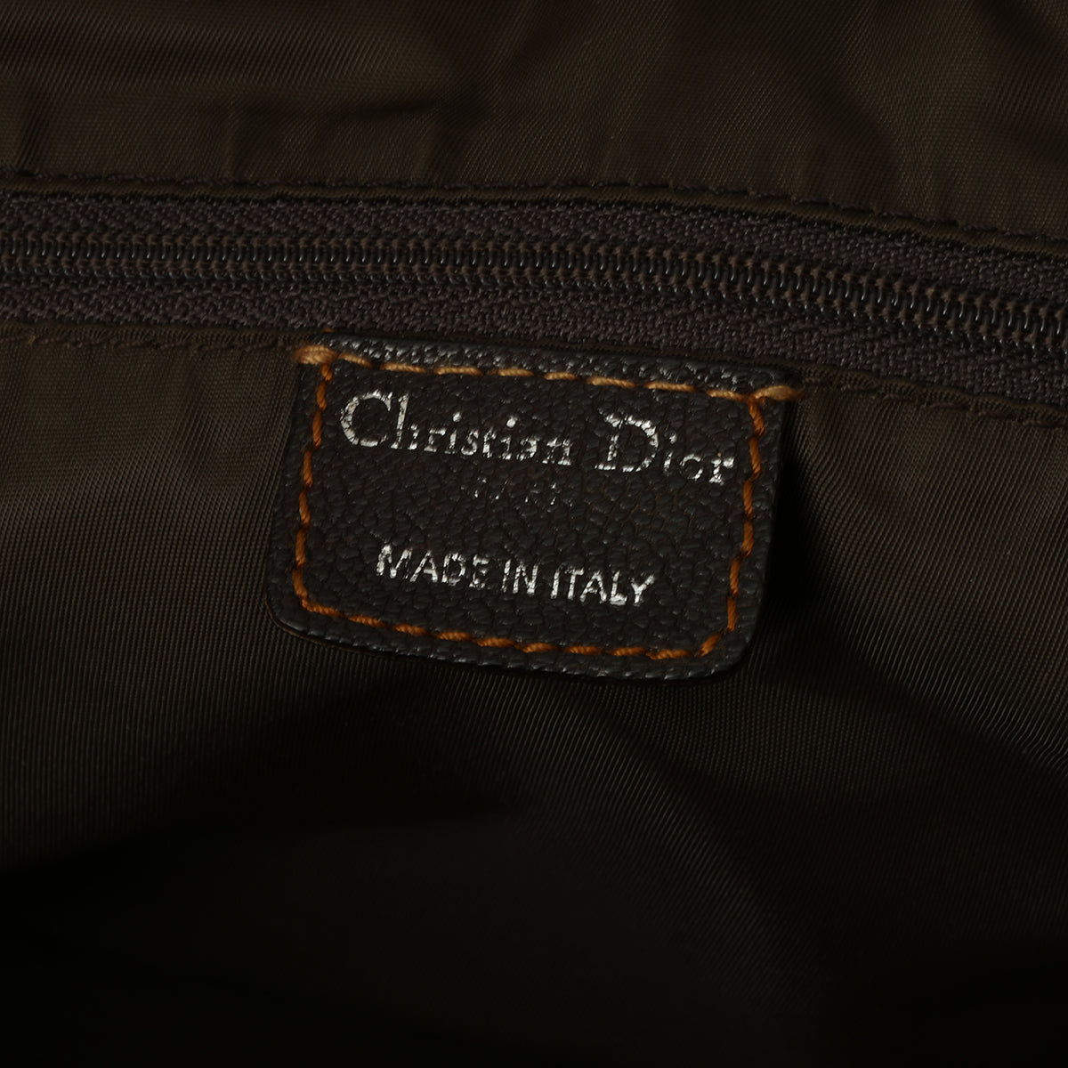 Brown Dior Logo Canvas East/West Boston Bag