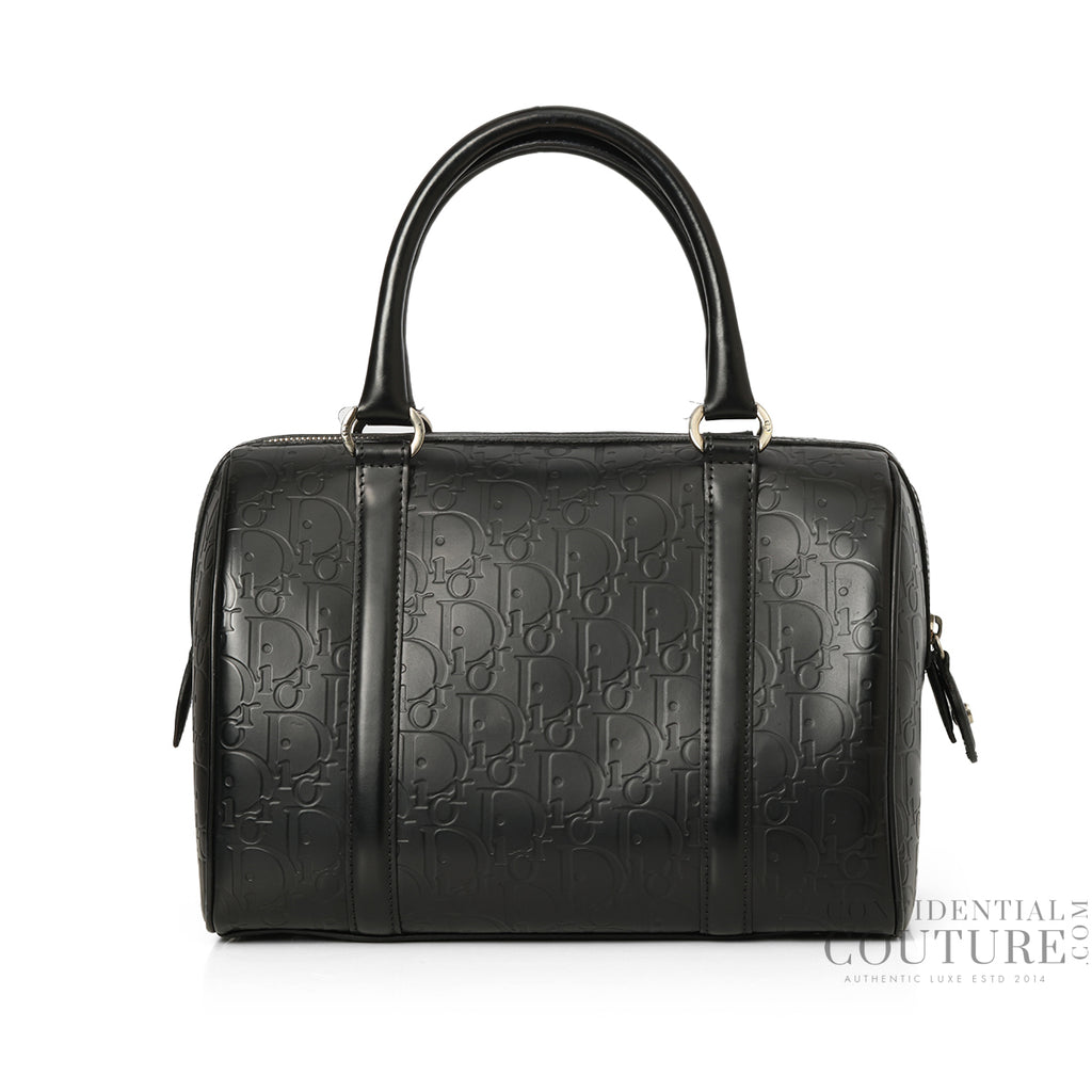 Shop Restored Dior Oblique Black Boston Bag – 100% Authentic
