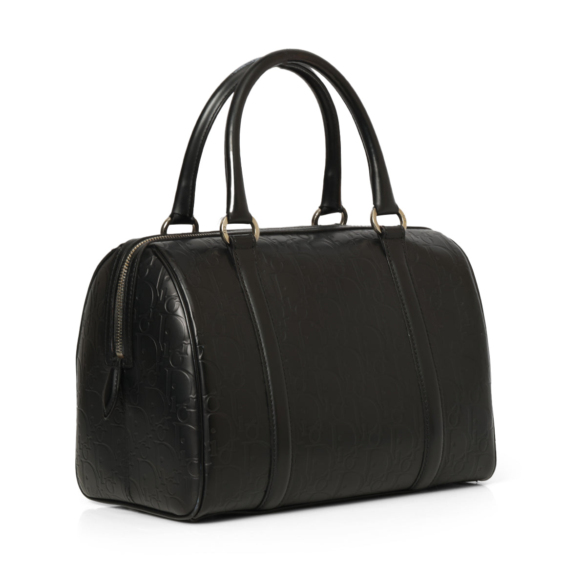 Oblique Black Boston Bag- Restored