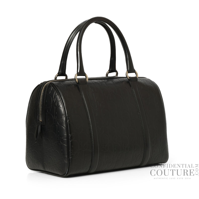 Oblique Black Boston Bag- Restored