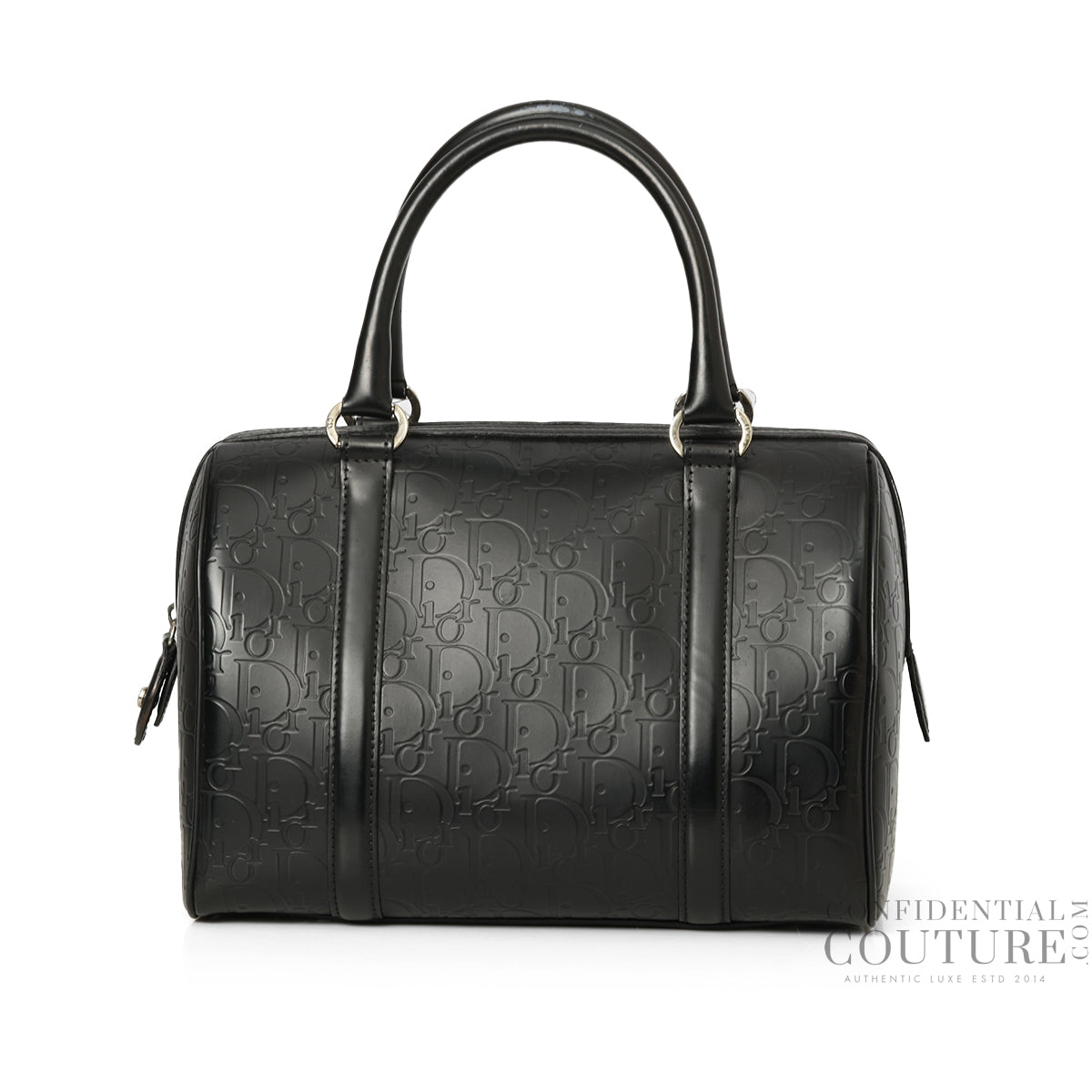 Oblique Black Boston Bag- Restored
