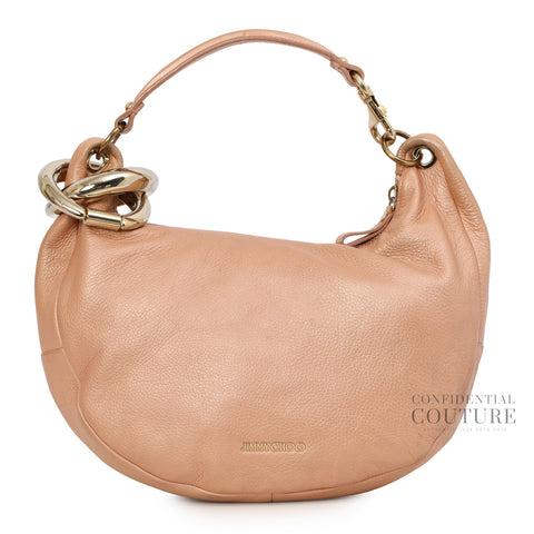 Metallic Pink Leather Sky Shoulder Bag
