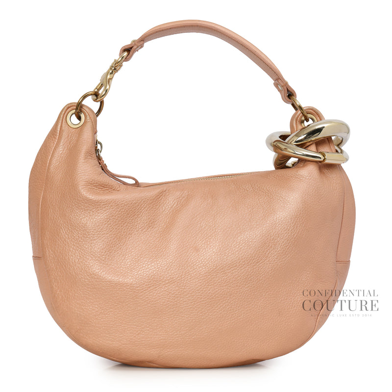 Metallic Pink Leather Sky Shoulder Bag