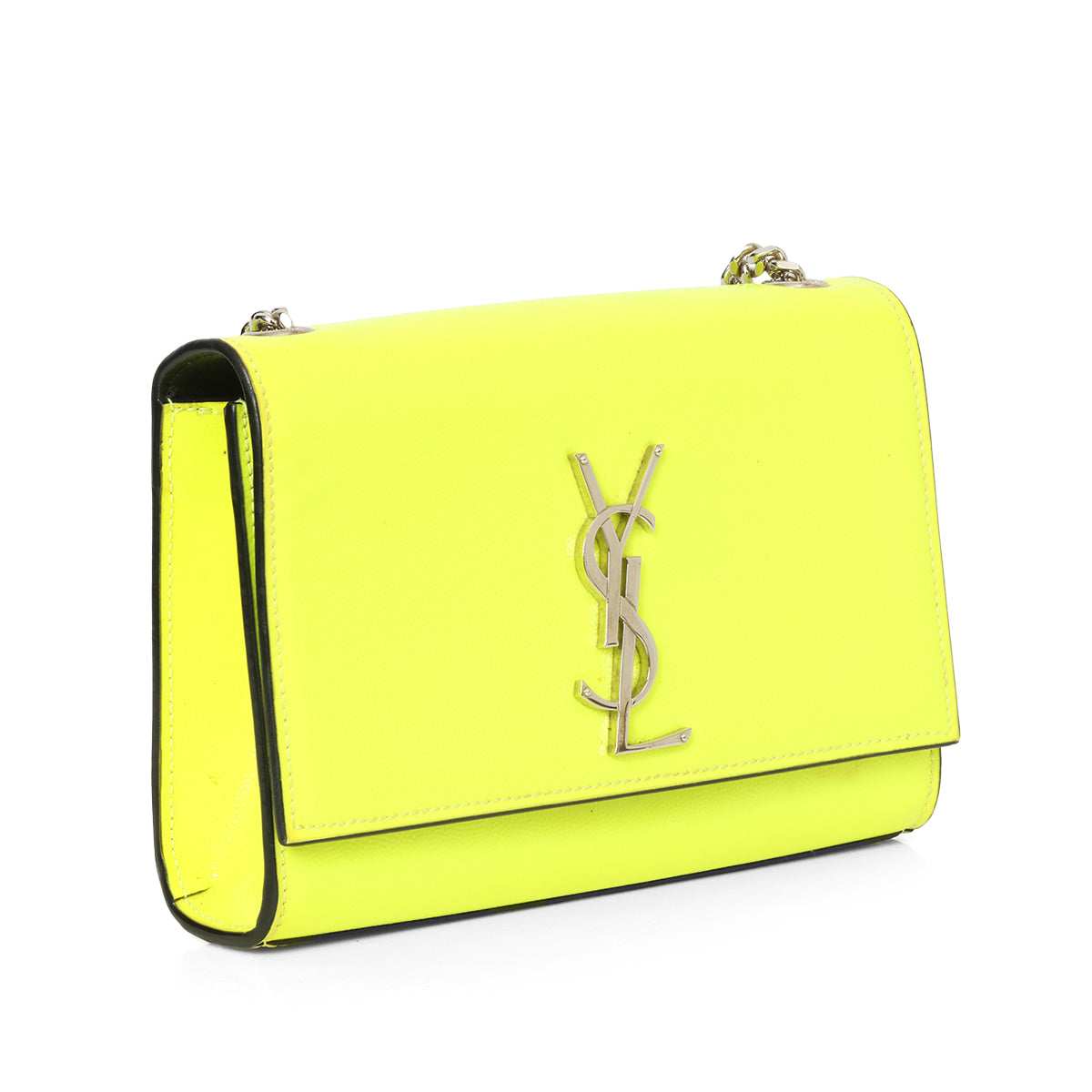 Saint Laurent Neon Yellow Small Kate Bag