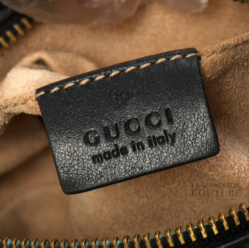 Black Quilted Leather Mini Marmont Camera Bag