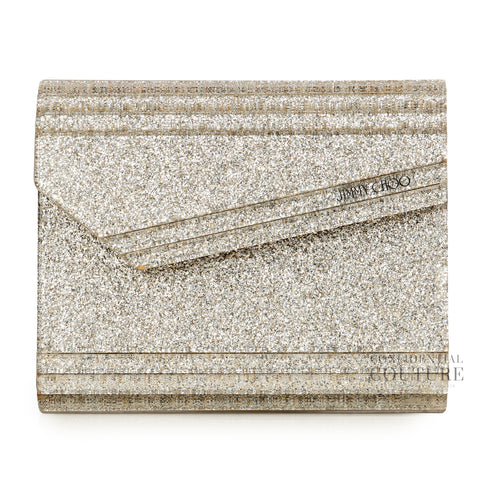 Candy Silver Glitter Clutch With Chain Strap