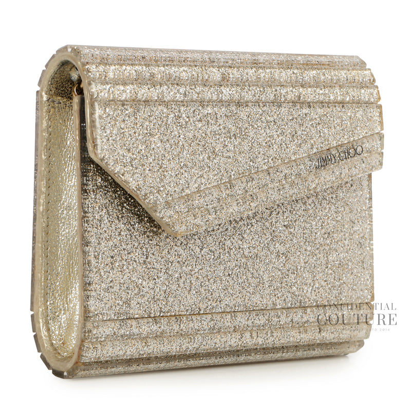 Candy Silver Glitter Clutch With Chain Strap