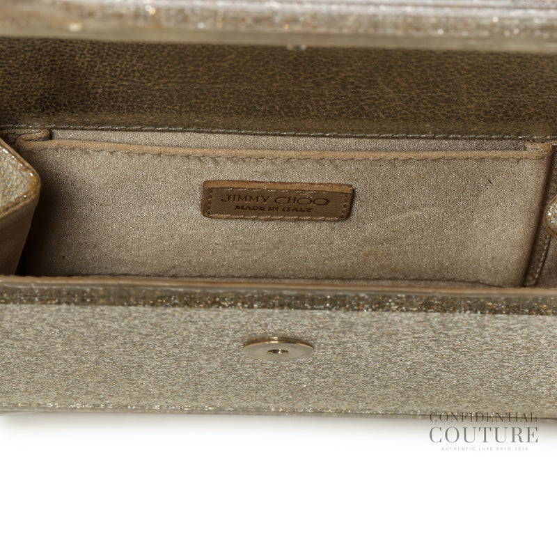 Candy Silver Glitter Clutch With Chain Strap