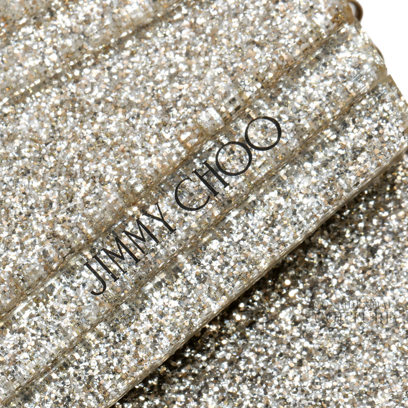 Candy Silver Glitter Clutch With Chain Strap