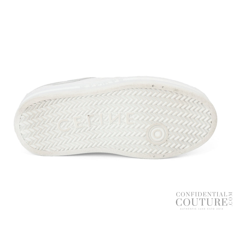 White Block Sneakers With Wedge Outsole In Calfskin EU 39