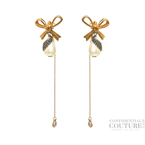 LV Iconic Bow & Pearl Drop Earring