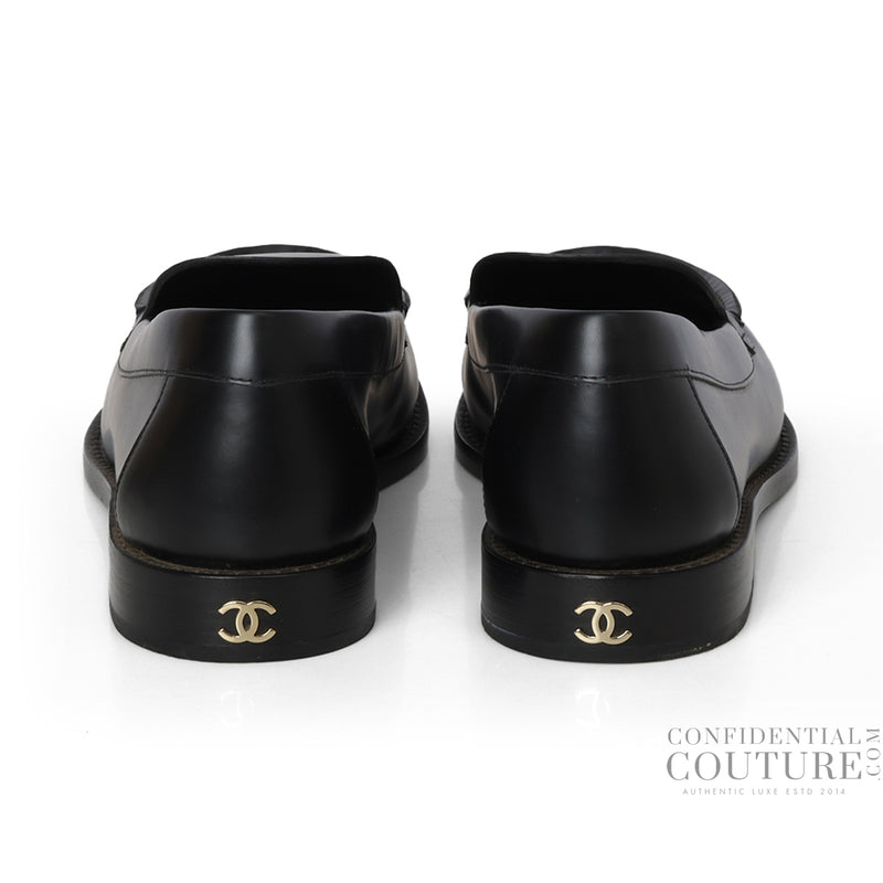 Rev Crystal CC Logo Leather Mocassins EU 39.5