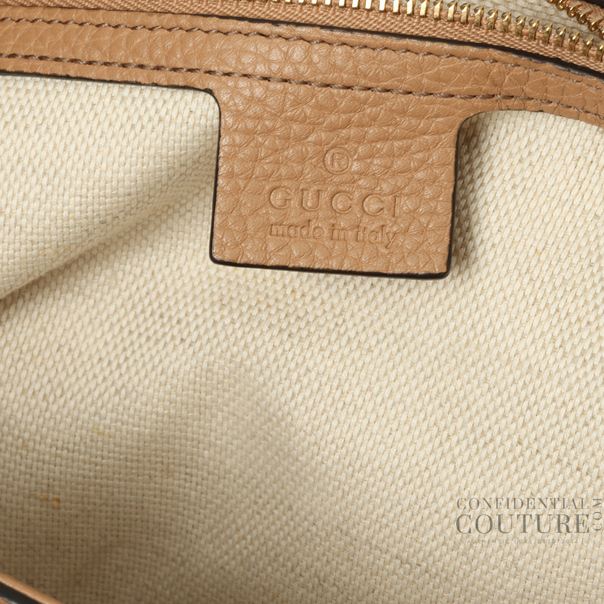 Pebbled Calfskin Brown Medium Soho Chain Shoulder Bag