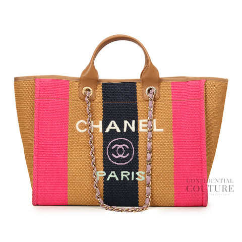 Multicolor Straw Raffia Deauville GM Tote