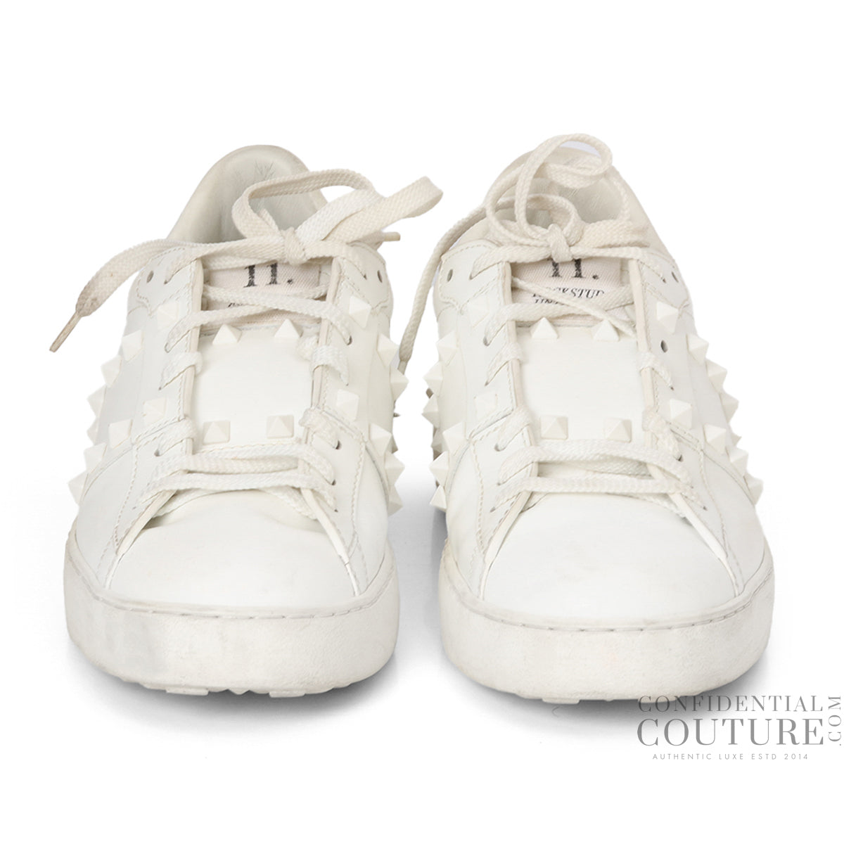 White Calfskin Rockstud Untitled Sneaker EU 40 | US 7 | UK 6