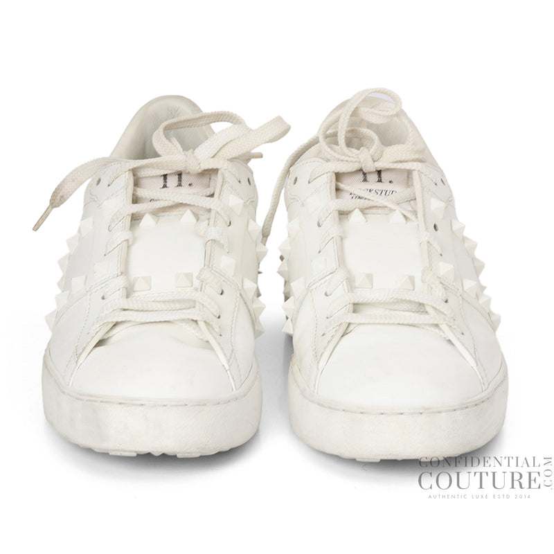 White Calfskin Rockstud Untitled Sneaker EU 40 | US 7 | UK 6