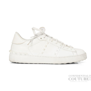 White Calfskin Rockstud Untitled Sneaker EU 40 | US 7 | UK 6