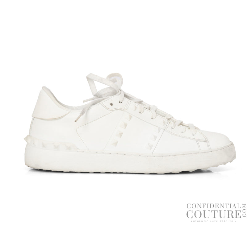 White Calfskin Rockstud Untitled Sneaker EU 40 | US 7 | UK 6