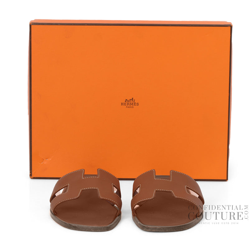 Pre-loved Hermes Gold Oran Sandal