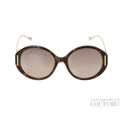 GG Intelocking Tortoise Shell Round Sunglasses For Women