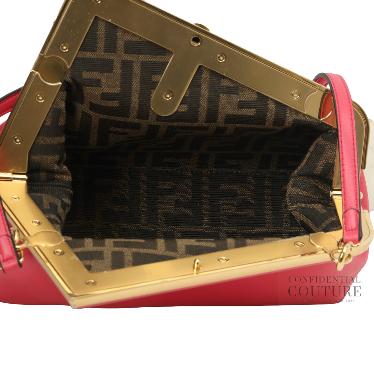 First Medium Bright Pink Leather Shoulder Bag