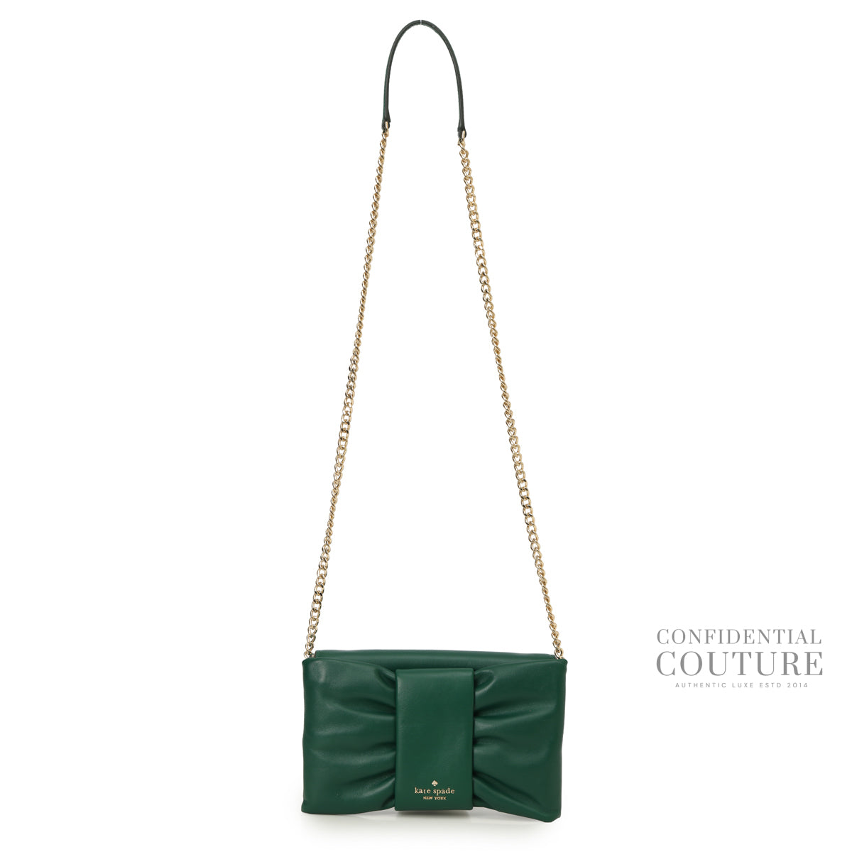 Millie Bow Flap In Deep Jade Crossbody bag