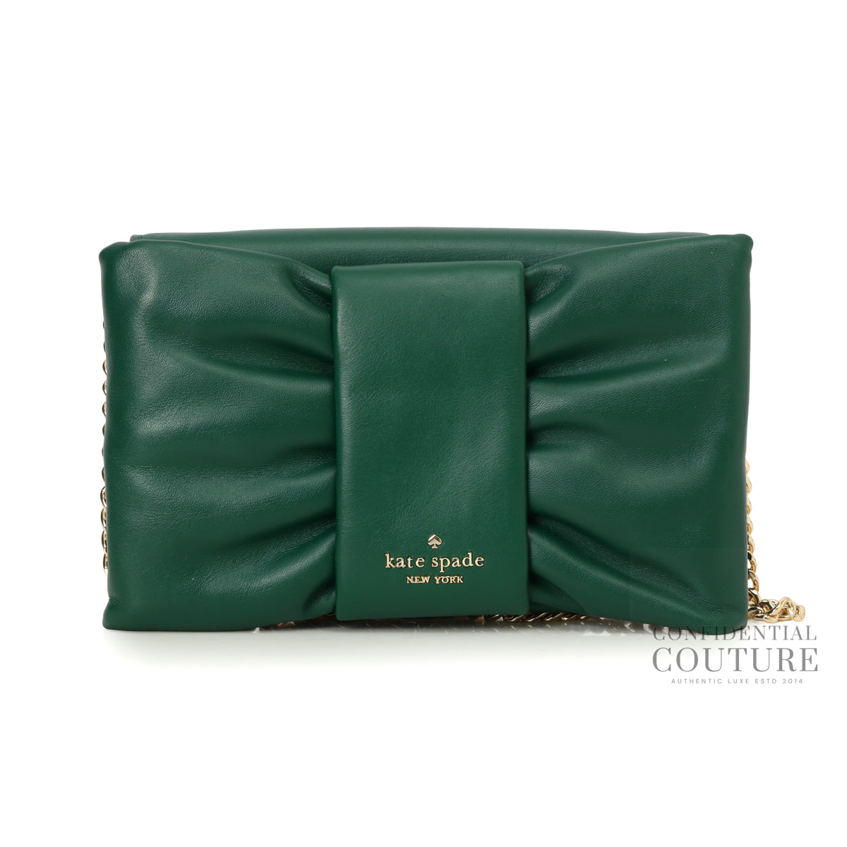 Millie Bow Flap In Deep Jade Crossbody bag