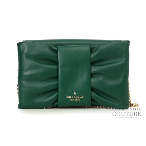 Millie Bow Flap In Deep Jade Crossbody bag