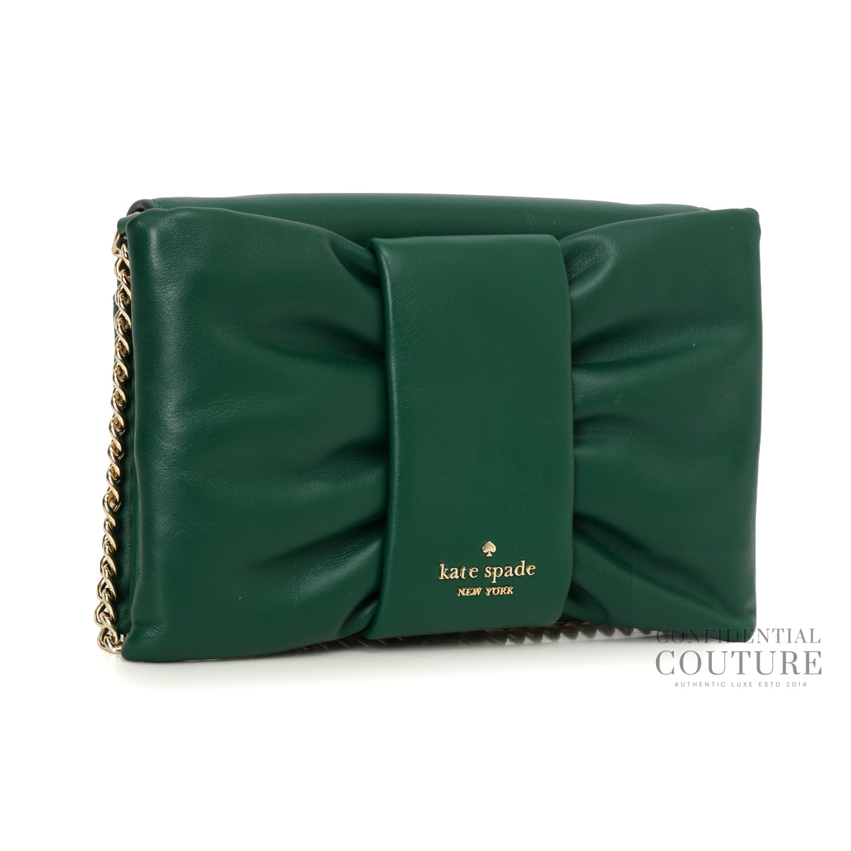 Millie Bow Flap In Deep Jade Crossbody bag