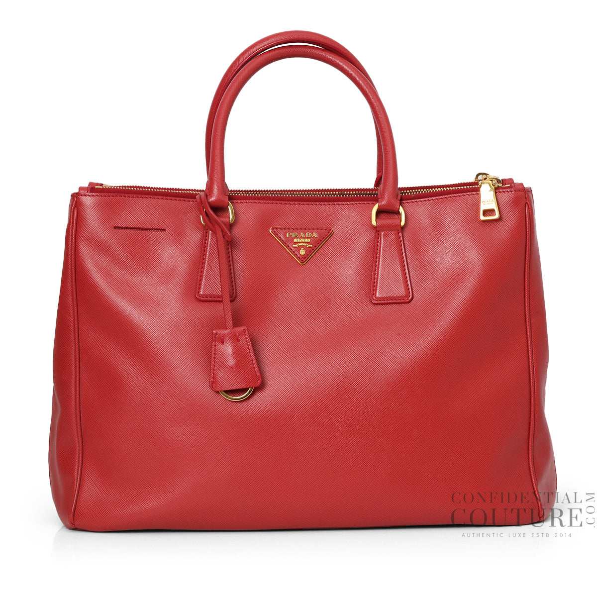 Red Galleria Large Saffiano Leather Bag