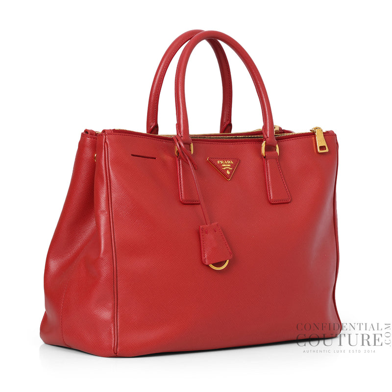 Red Galleria Large Saffiano Leather Bag