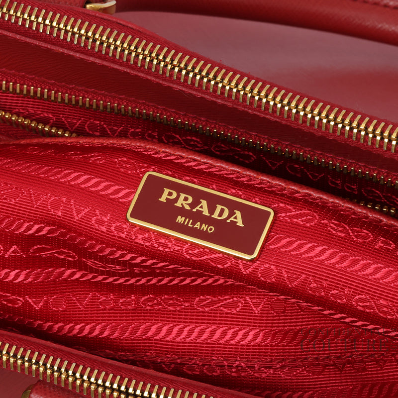 Red Galleria Large Saffiano Leather Bag