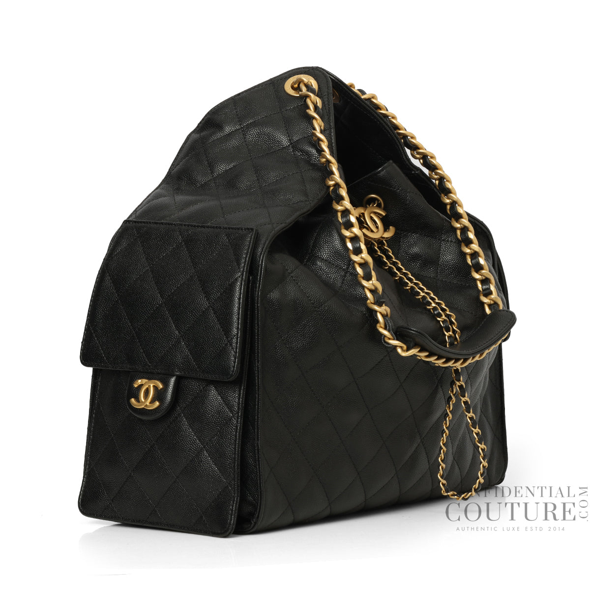 25 Black Medium Grained Calfskin Handbag