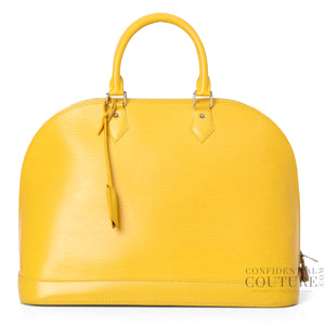 Yellow Epi Leather Alma GM Bag