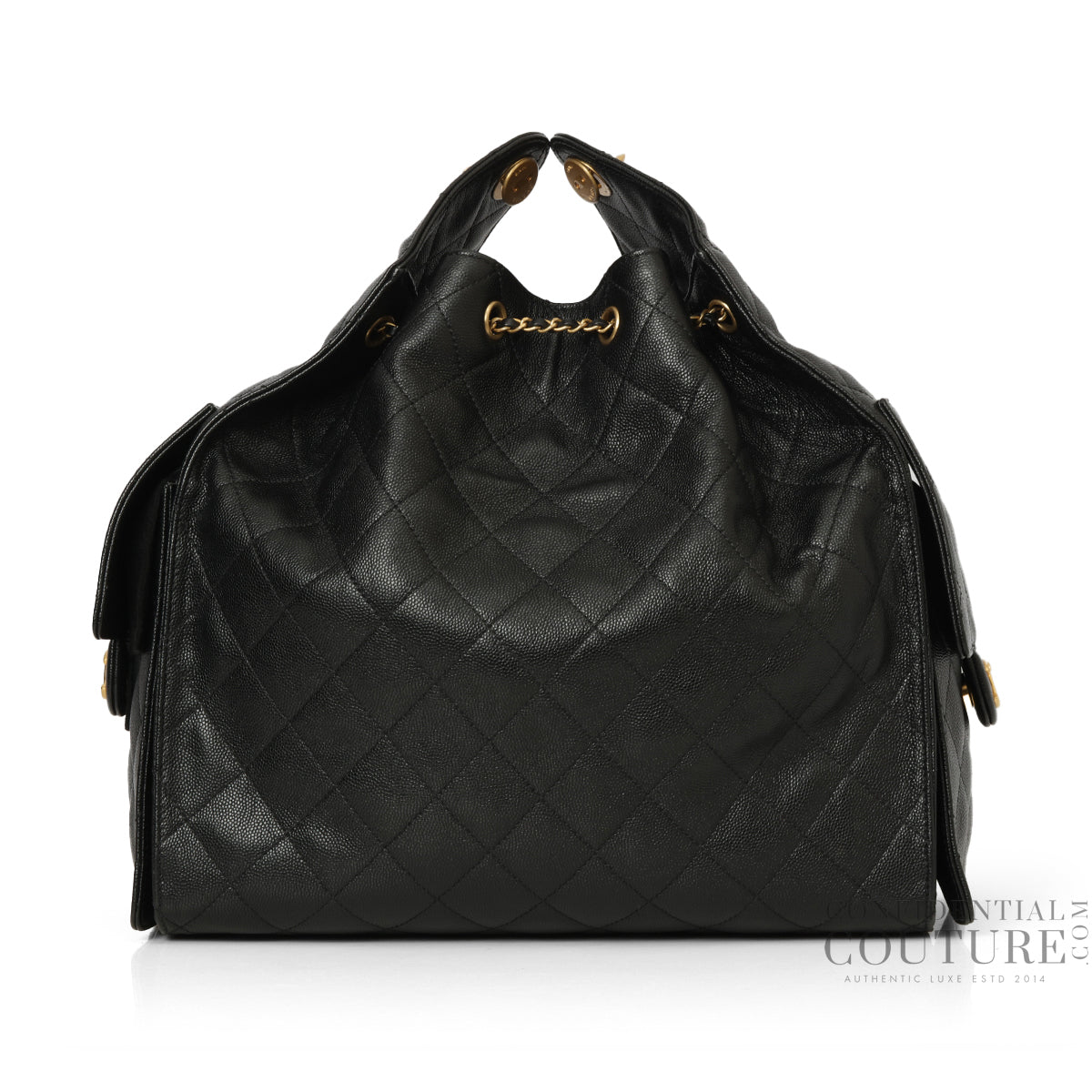 25 Black Medium Grained Calfskin Handbag