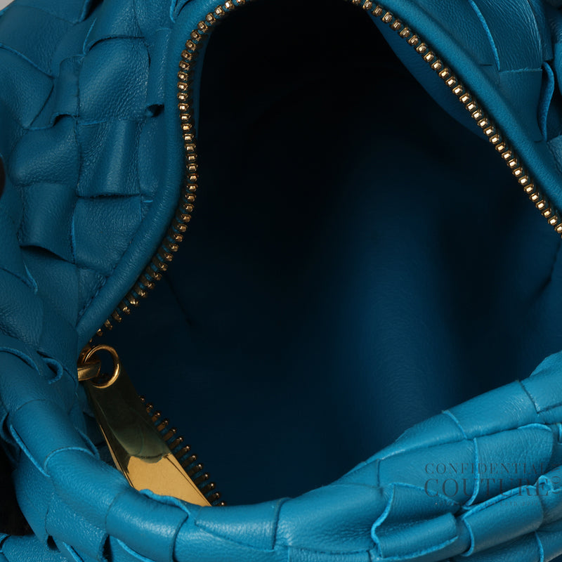 Blue Jodie Braided Mini Hobo Bag
