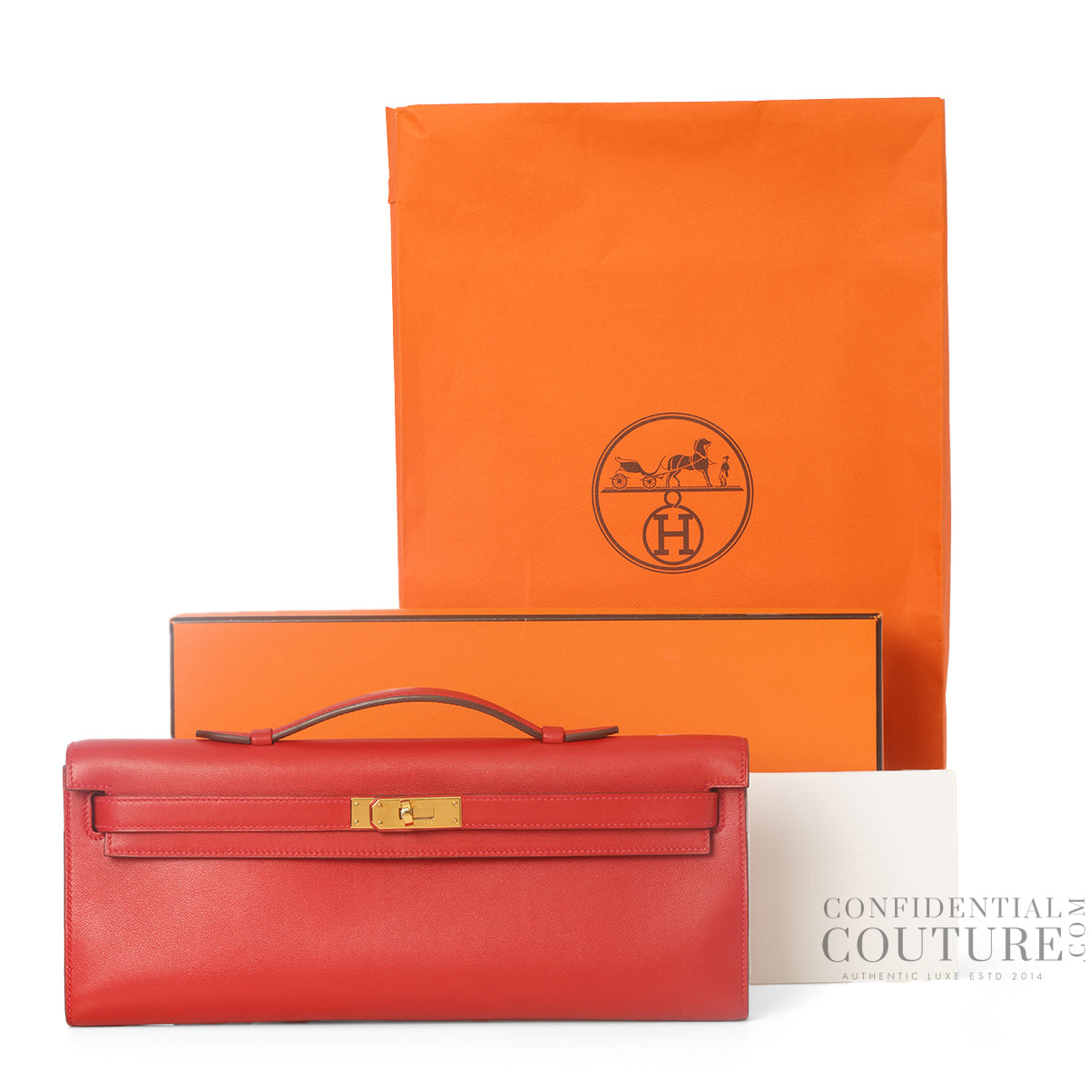 Kelly Cut Rouge Casaque Swift Gold Hardware