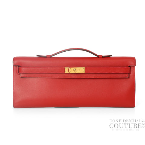 Kelly Cut Rouge Casaque Swift Gold Hardware