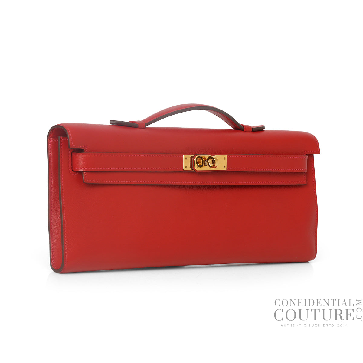 Kelly Cut Rouge Casaque Swift Gold Hardware