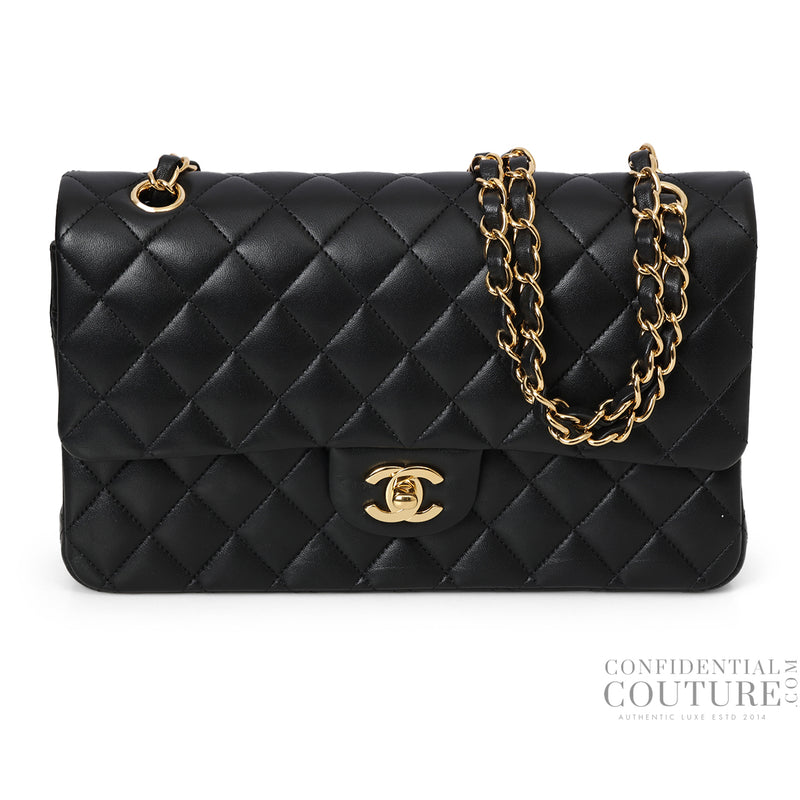 Black Classic Medium Double Flap Bag