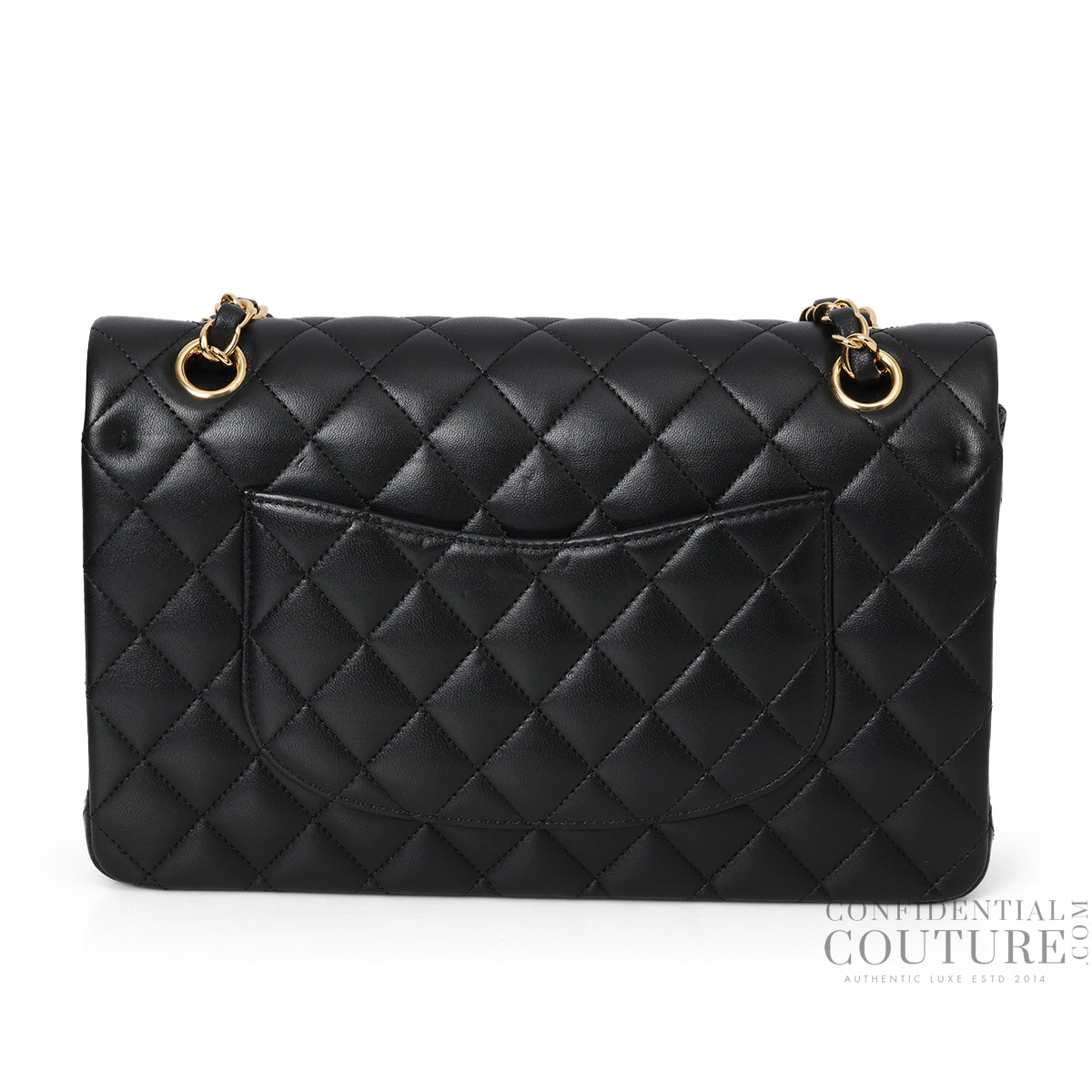 Black Classic Medium Double Flap Bag