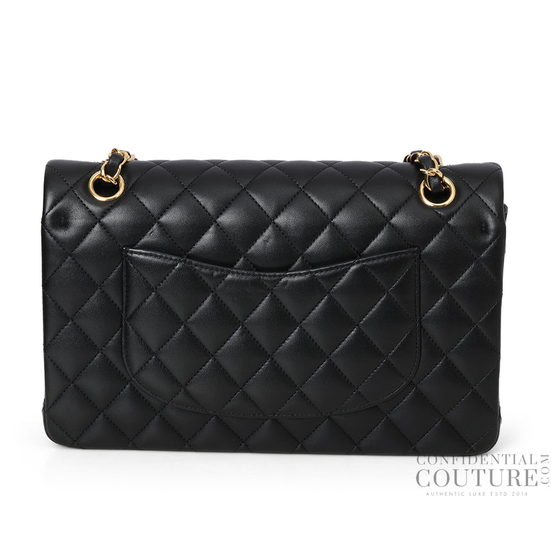 Black Classic Medium Double Flap Bag