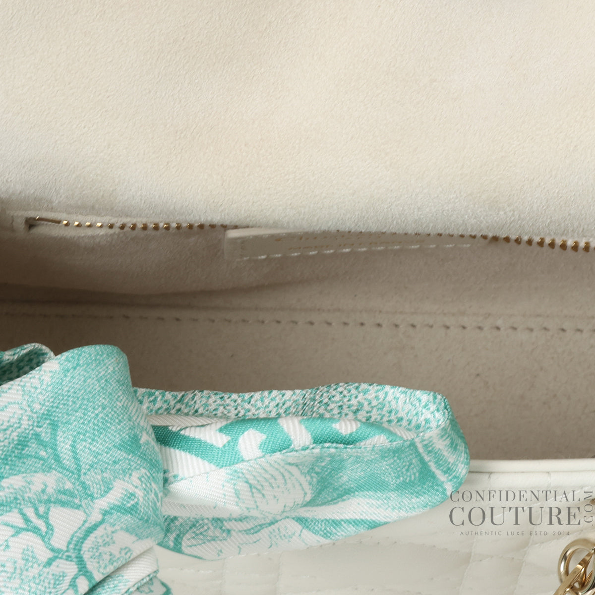 White Mini Lady Dior Bag With Twilly